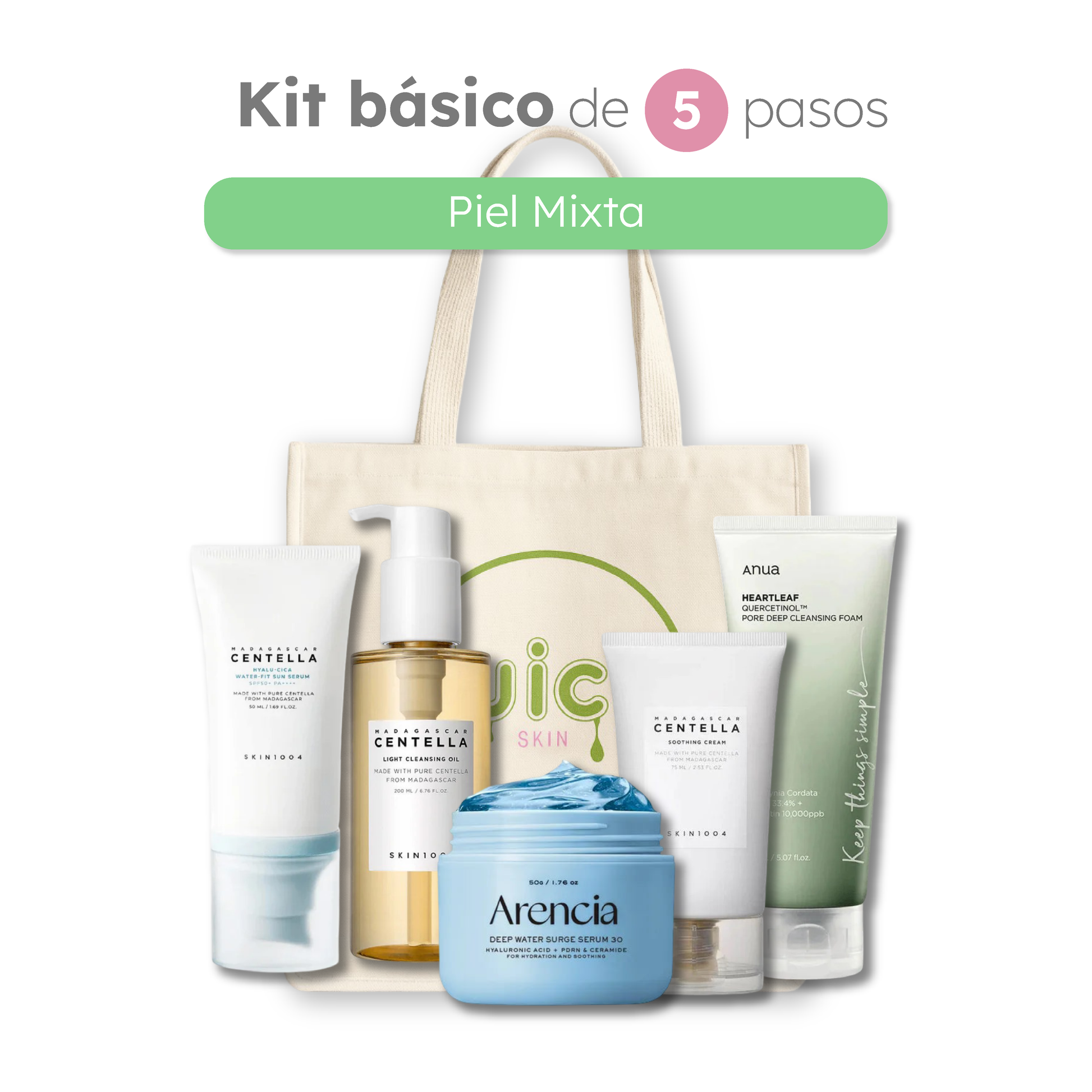Kit Básico para Piel Mixta - Rutina de 5 pasos