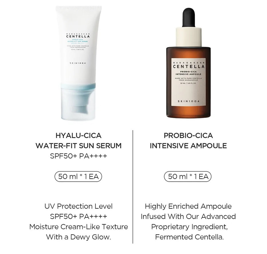 SKIN 1004 - Madagascar Centella Glow 1004 Duo Set - Suero + Protector - 50 ml