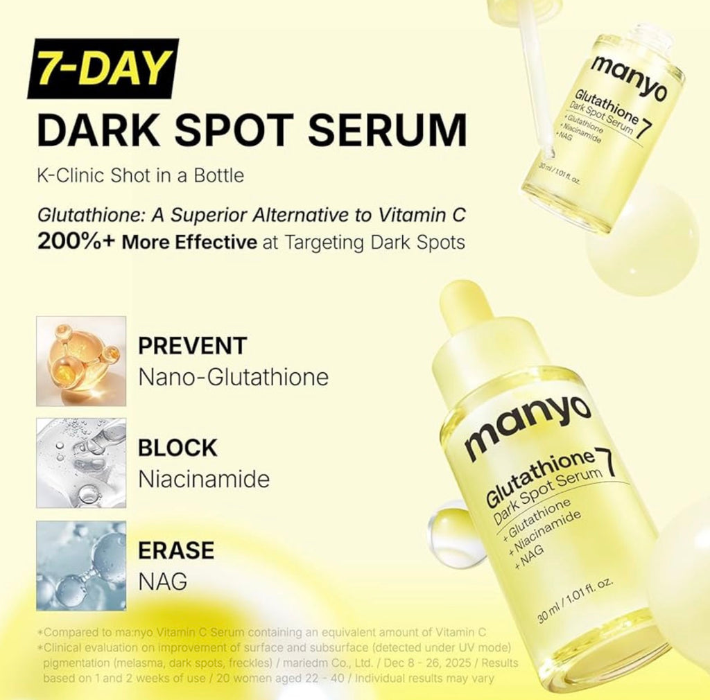 ma:nyo - Glutathione 7 Dark Spot Serum - 30ml | Suero Despigmentante E Iluminador Para Corregir Manchas Y Unificar El Tono