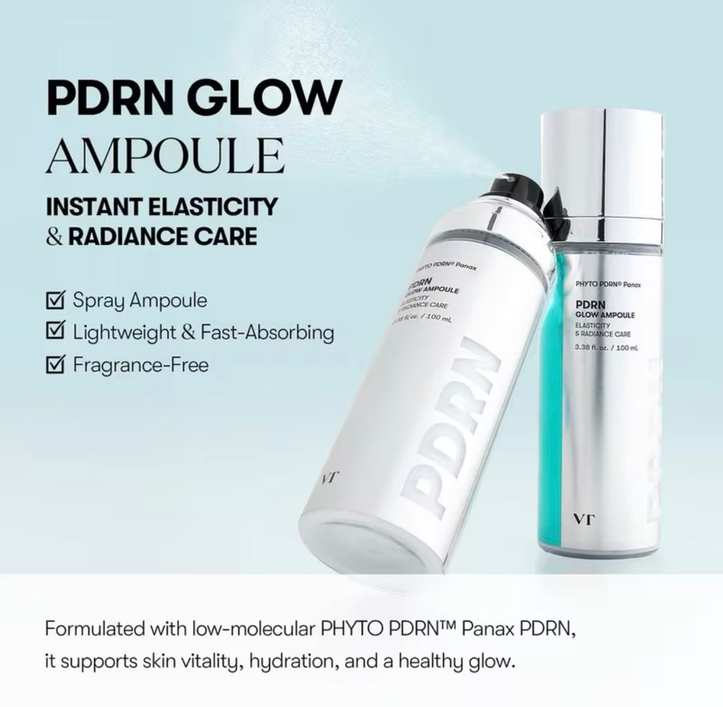 VT COSMETICS - PDRN Reedle Glow Ampoule - 100ml | Suero Potenciador De Luminosidad Y Regeneración Celular Con PDRN Y Tecnología Reedle Shot