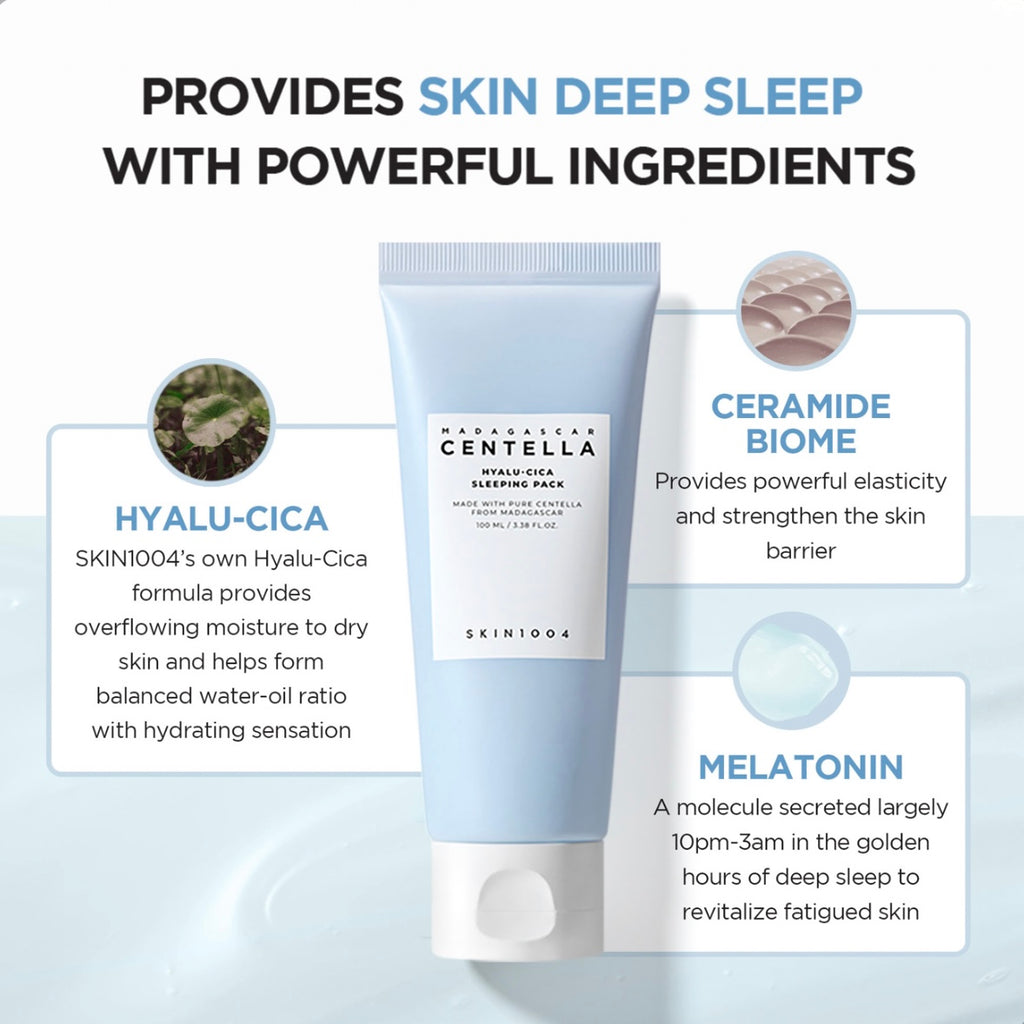 SKIN1004 - Madagascar Centella Hyalu-Cica Sleeping Pack - 100ml | Mascarilla Nocturna Hidratante y Reparadora