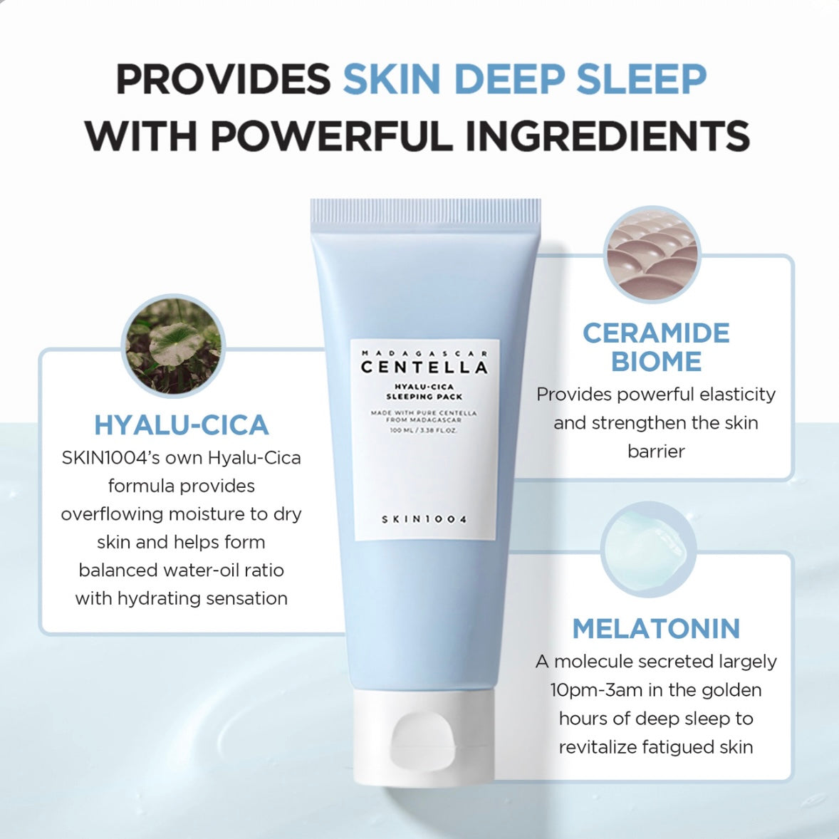 SKIN1004 - Madagascar Centella Hyalu-Cica Sleeping Pack - 100ml | Mascarilla Nocturna Hidratante y Reparadora