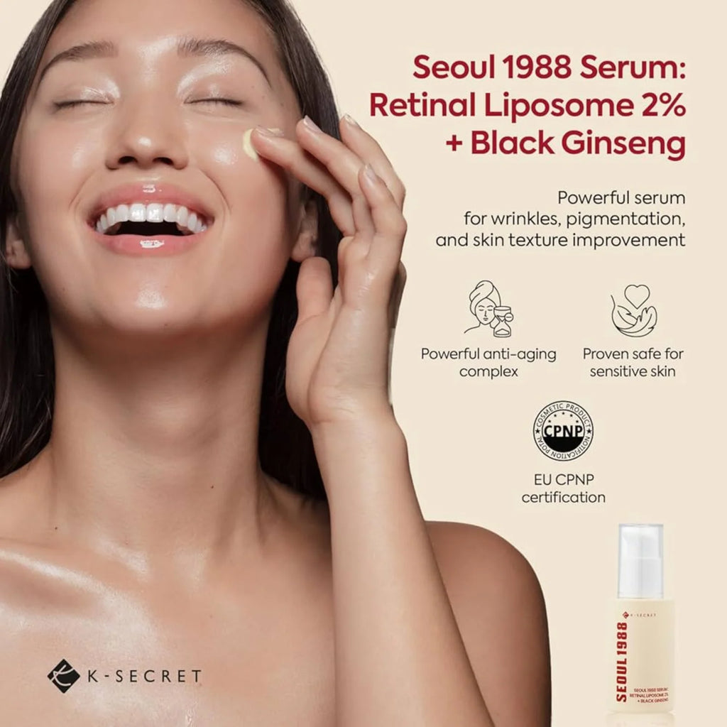 KSECRET - SEOUL 1988 Serum : Retinal Liposome 2% + Black Ginseng - 30 ml