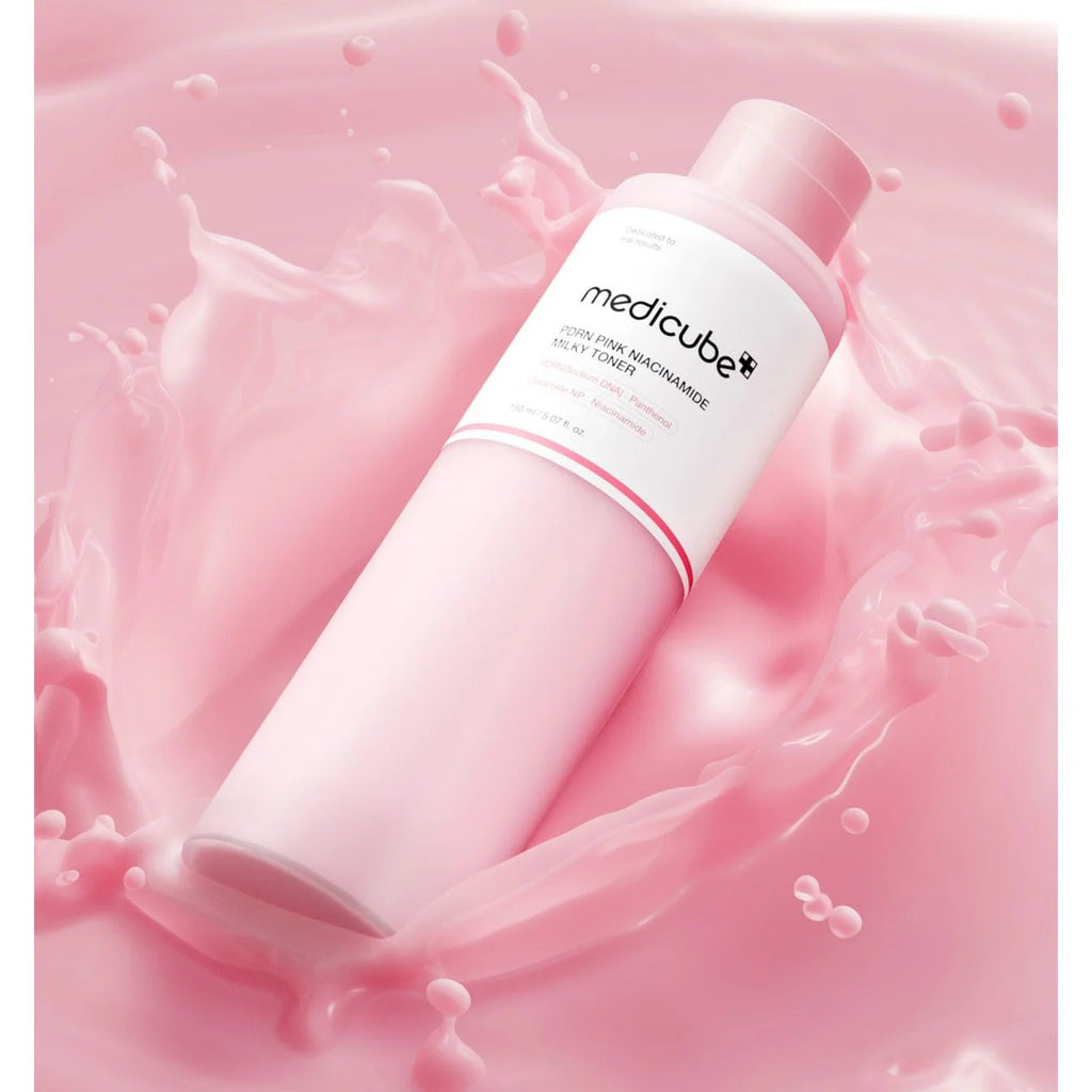Medicube - PDRN Pink Niacinamide Milky Toner - 150ml | Tónico Facial Iluminador y Reparador