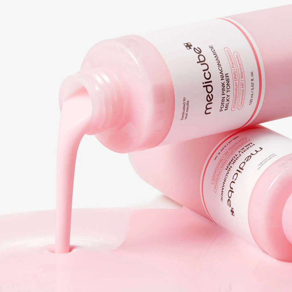 Medicube - PDRN Pink Niacinamide Milky Toner - 150ml | Tónico Facial Iluminador y Reparador