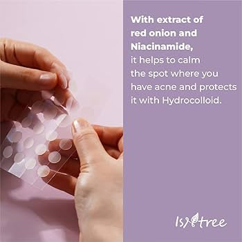 ISNTREE - Onion Newpair Spot Patch - (10mm x 12pz / 12mm x 12pz) | Parches Antiacné Calmantes con 24 Parches en Dos Tamaños (10mm y 12mm)