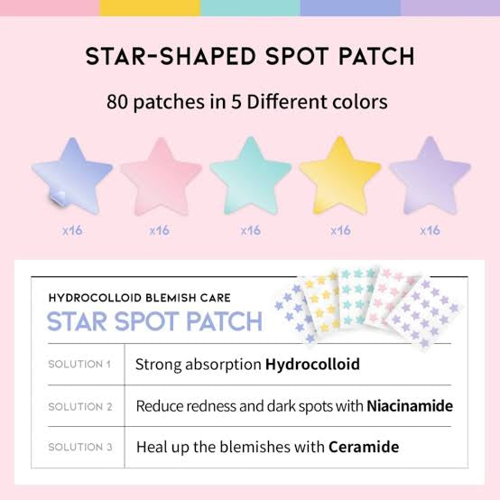 OOTD BEAUTY - Star Spot Patch - 80 patches | Parches Antiacné Protectores