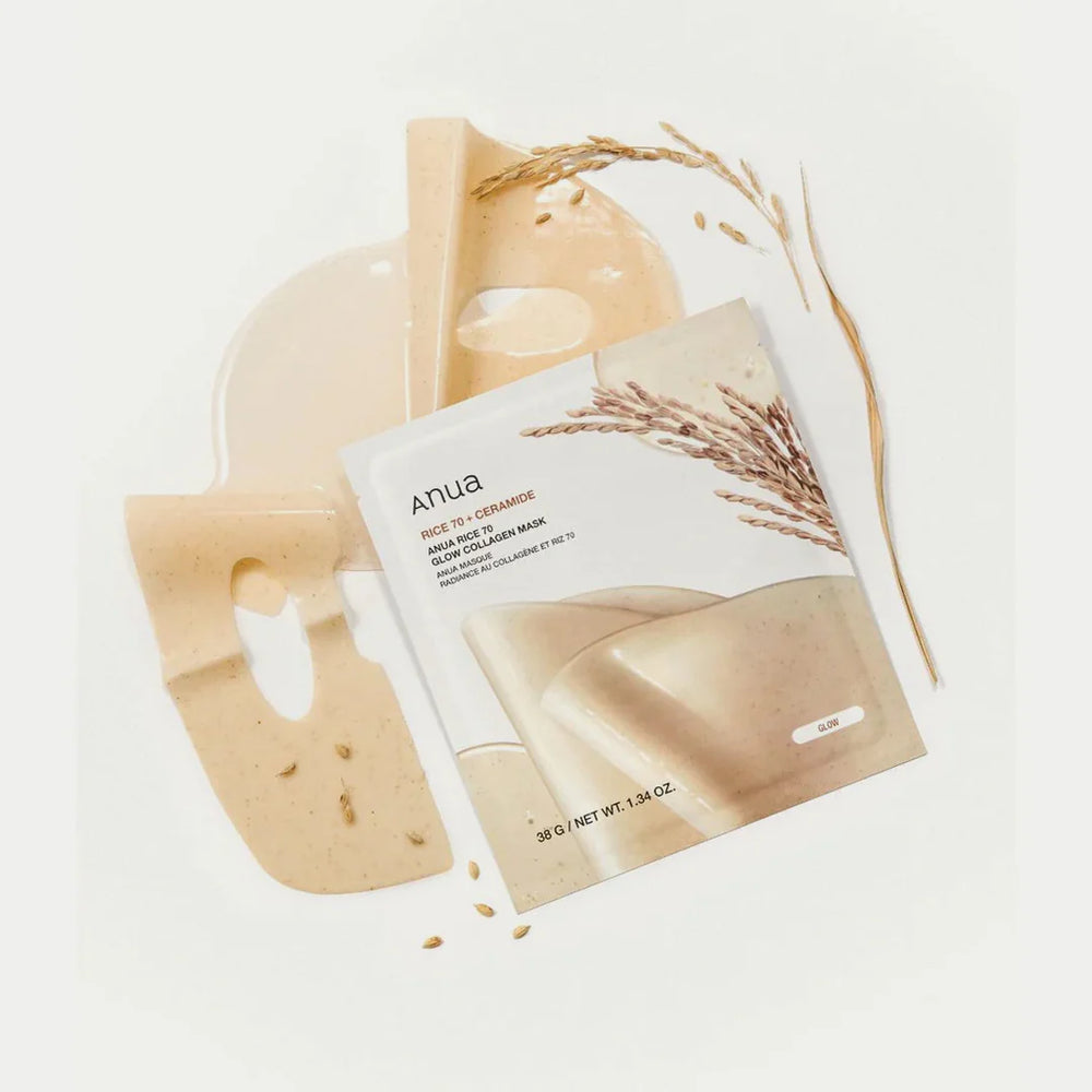 ANUA - Rice 70+Ceramide Glow Collagen Mask - 1 pz