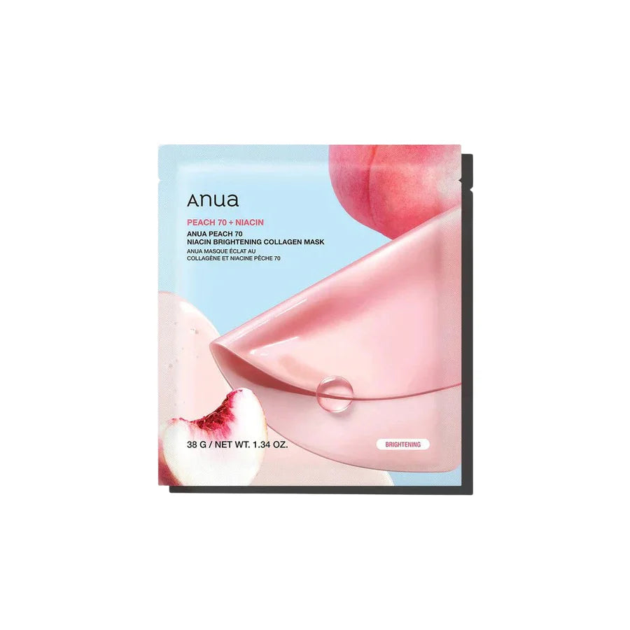 ANUA - Peach 70 + Niacin Brightening Collagen Mask - 1 pz