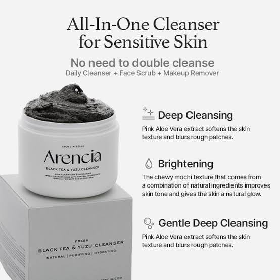 Arencia - Black Tea Rice Mochi Cleanser - 120gr
