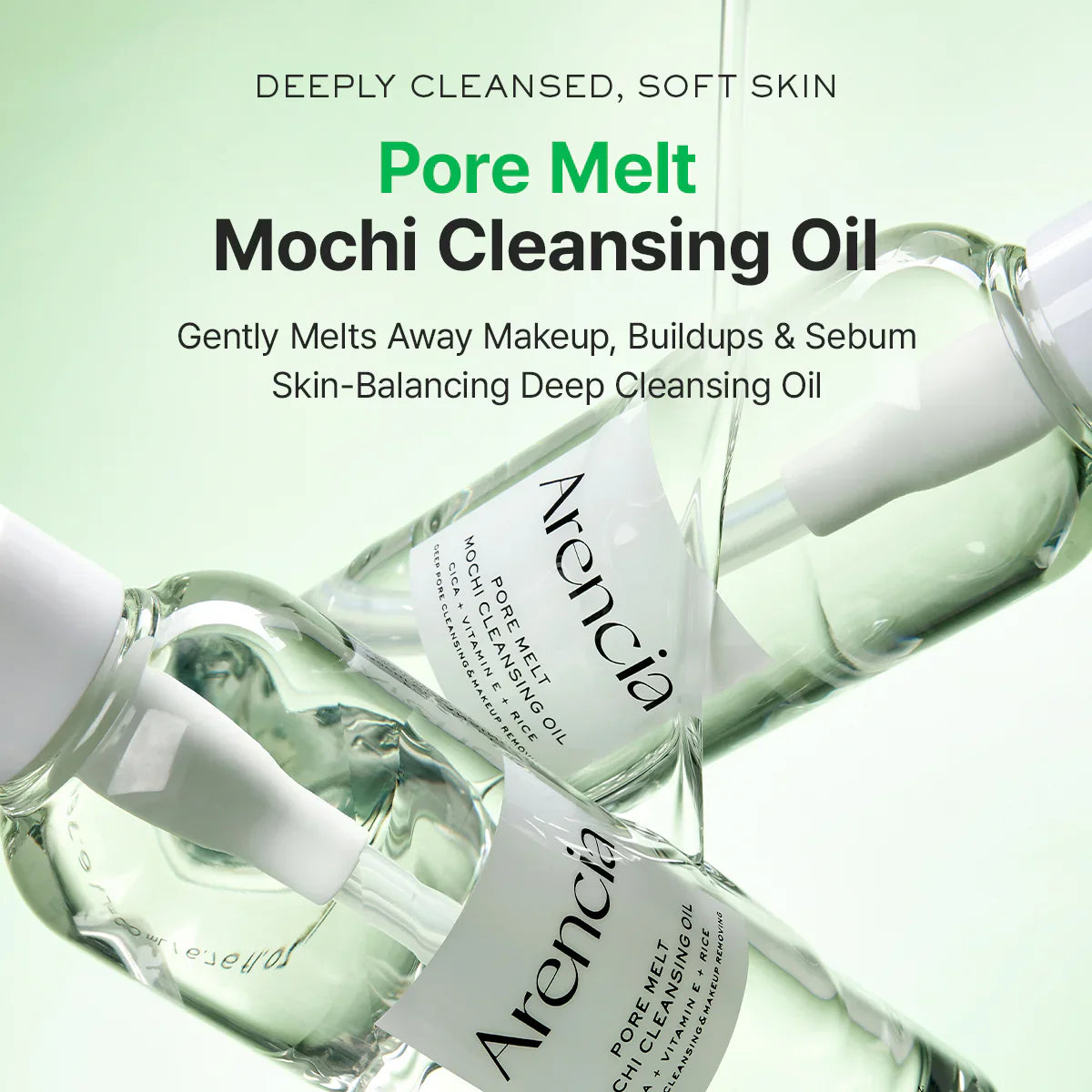 Arencia - Pore Melt Mochi Cleansing Oil - 200ml | Aceite Limpiador Profundo que Remueve Impurezas y Exceso de Sebo