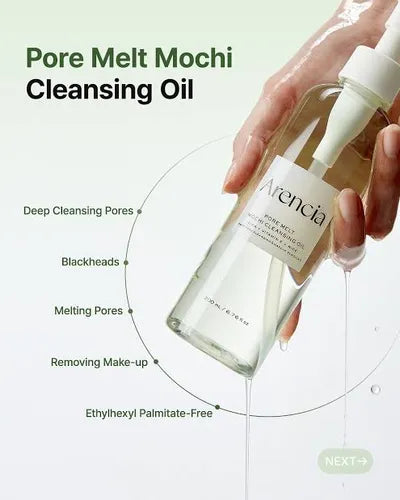 Arencia - Pore Melt Mochi Cleansing Oil - 200ml | Aceite Limpiador Profundo que Remueve Impurezas y Exceso de Sebo