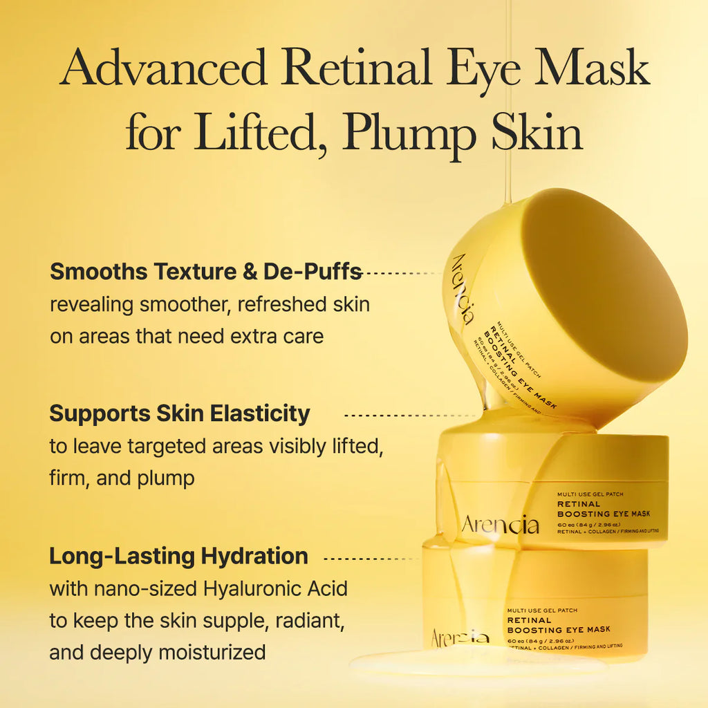Arencia - Retinal Boosting Eye Mask - 60 piezas | Parches para Ojos Reafirmantes y Antiedad con Retinal
