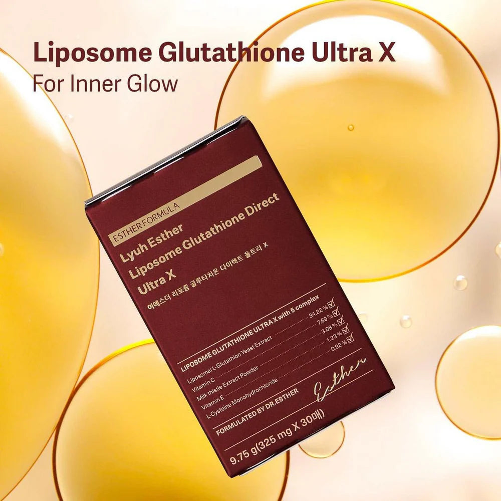 Esther Formula - Liposome Glutathione Direct Ultra X - 9.75g | Láminas Antioxidantes e Iluminadoras con Glutatión Liposomal