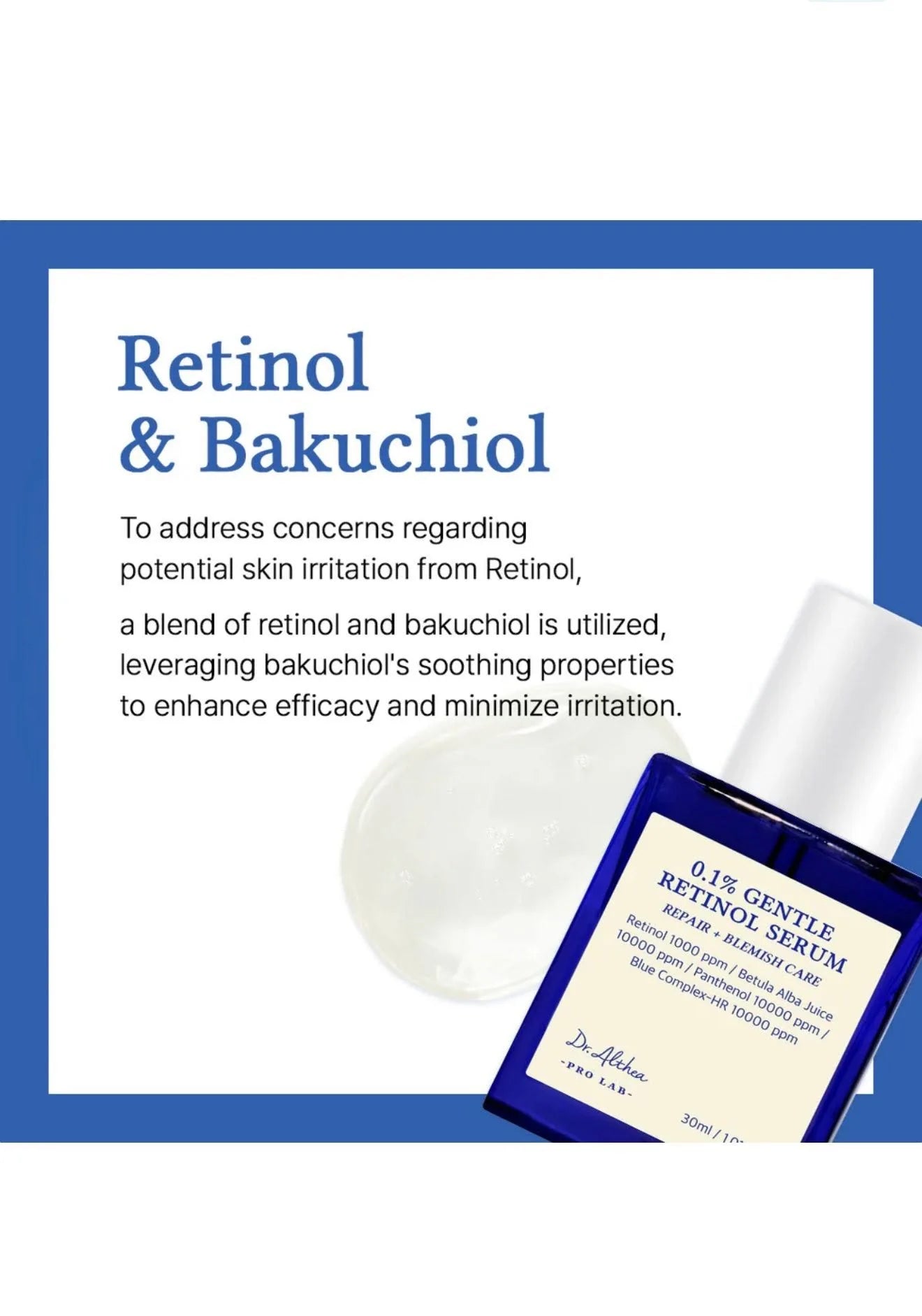 Dr. Althea - 0.1% Gentle Retinol Serum - 30ml | Sérum Antiedad Suave y Renovador