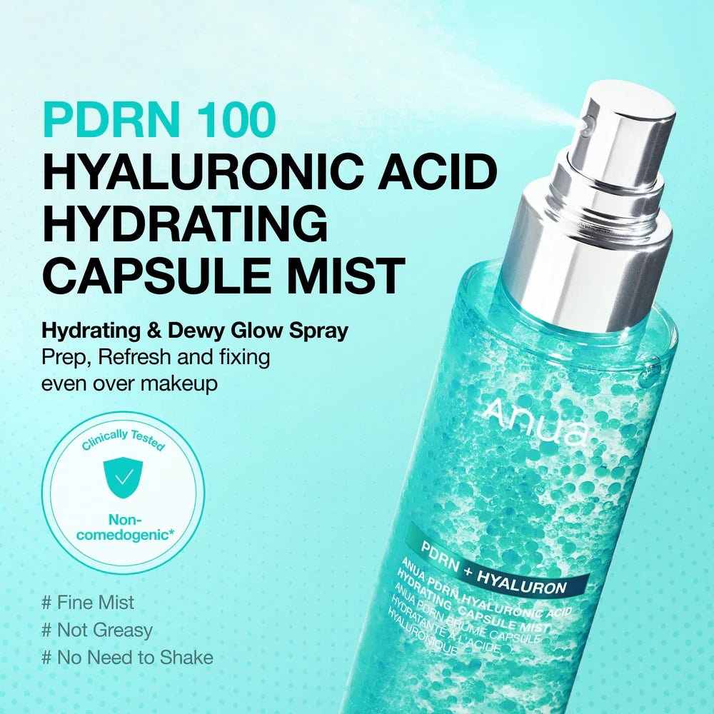 ANUA - PDRN Hyaluronic Acid Hydrating Capsule Mist - 100ml | Bruma Hidratante Intensiva Con PDRN Y Cápsulas De Ácido Hialurónico Para Mayor Elasticidad