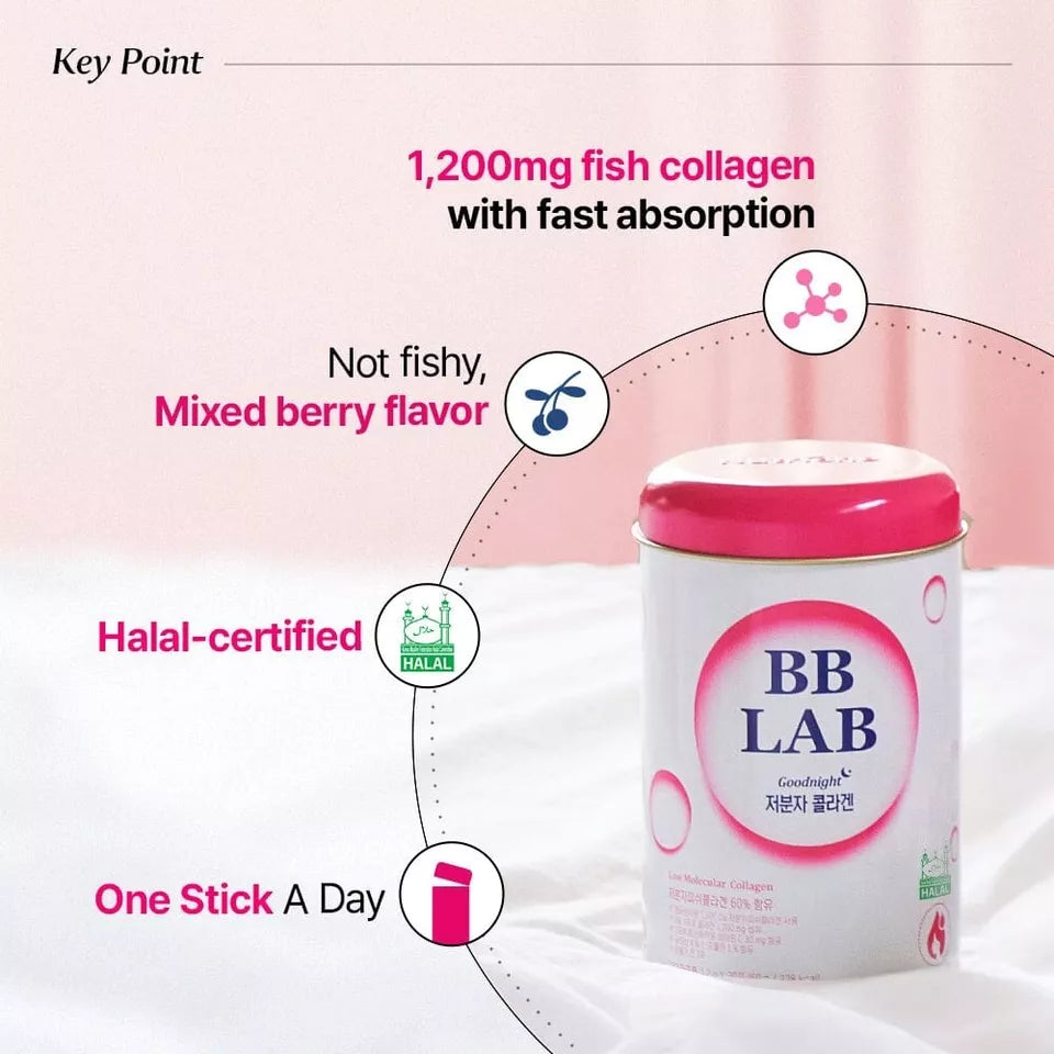 BB LAB - Low Molecular Collagen - 2g*30 sticks | Suplemento De Colágeno De Bajo Peso Molecular Para Mejorar Elasticidad Y Salud De La Piel