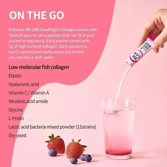 BB LAB - Low Molecular Collagen - 2g*30 sticks | Suplemento De Colágeno De Bajo Peso Molecular Para Mejorar Elasticidad Y Salud De La Piel