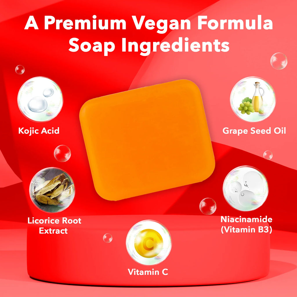 Koji White - Kojic Acid Skin Brightening Soap (2 Bars) | Jabón Iluminador y Despigmentante con Ácido Kójico