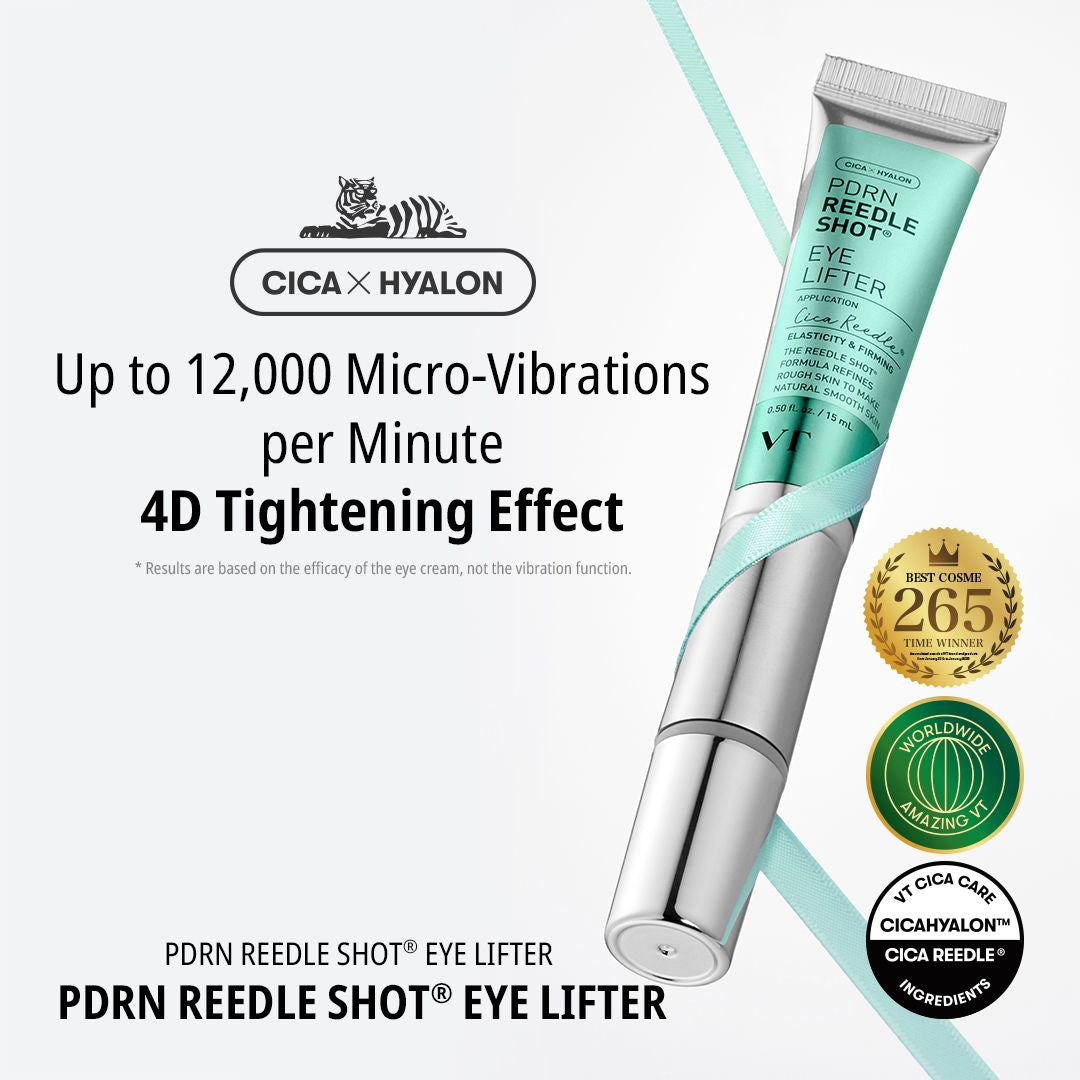 VT COSMETICS - PDRN Reedle Shot Eye Lifter - 15ml | Suero Reafirmante Y Revitalizante Para El Contorno De Ojos Con Aplicador Vibratorio