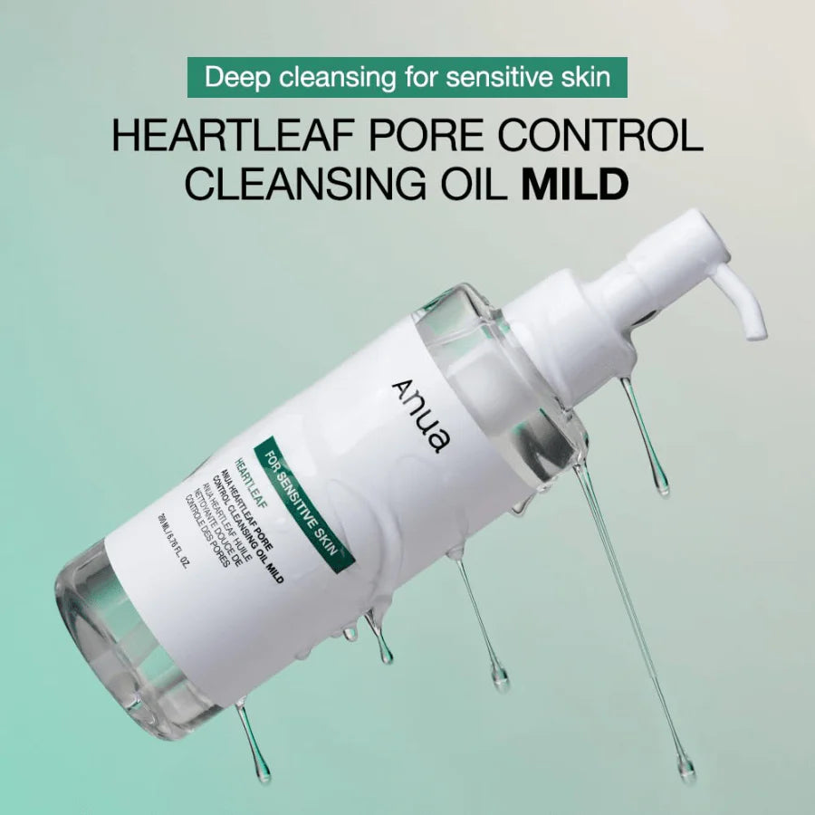 ANUA - Heartleaf Pore Control Cleansing Oil Mild - 200ml | Aceite Limpiador Elimina Sebo Impurezas