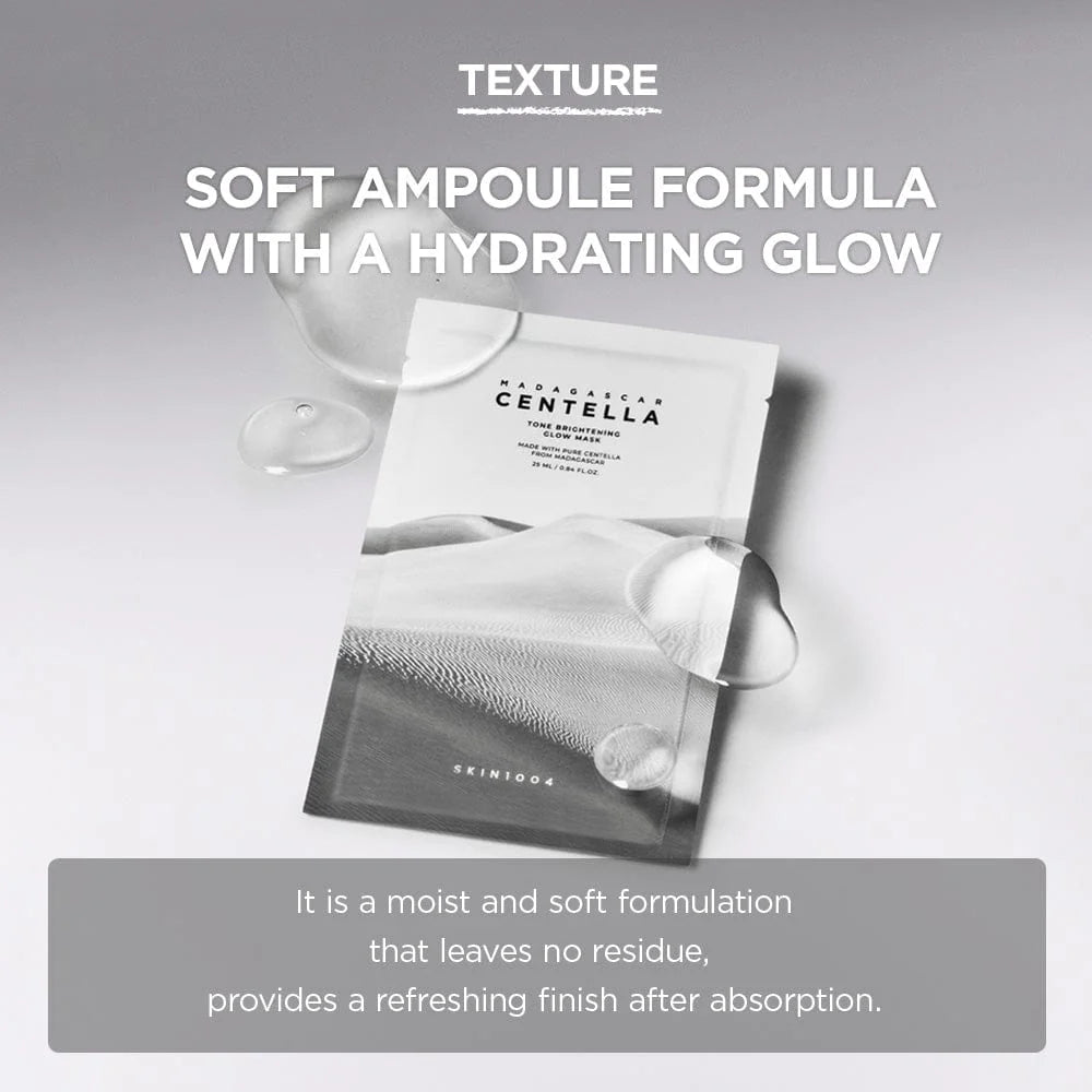SKIN1004 - Madagascar Centella Tone Brightening Glow Mask - 1 pieza | Mascarilla Iluminadora que Unifica el Tono