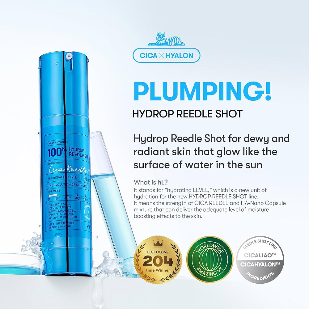 VT COSMETICS - Hydrop Reedle Shot 100HL - 50ml | Tratamiento Hidratante con Cica Reedle™